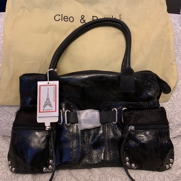 NWT. Genuine leather bag with pony fur pockets. - Picture 2 of 8